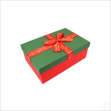 Süsle Bebek ve Parti Yeşil Kapaklı Fiyonklu Kırmızı Kutu, 19 cm - Küçük Boy