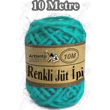 Artlantis Renkli Jüt Ipi 10 Metre 1 Paket Hasır Ip Mumlu Kırnap Iplik Kendir Ip Doğal Renkli Ip Hediye Süsleme
