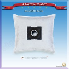 Arçelik S 4964 Flex Süpürge Toz Torbası, 4'lü Paket, 20 Adet Beyaz Set