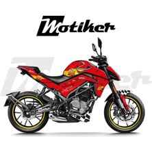 Motiker CFMOTO NK250 2024-2025 Yeni Kasa Parçalı Kaplama Sticker Etiket Modeli Kırmızı - Sarı Renk McQueen Tasarım 