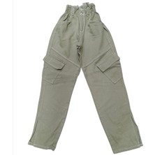 Couis Yüksek Bel Kargo Cepli Paça Yırtmaçlı Likrasız