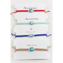 Bijuteri Net Kare Nazar Makrome Örgülü Bileklik