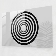 Popcas Hipnoz Cam Tablo - Hipnoz Konsantrik Çemberler Cam Sanat Duvar Dekorasyonu