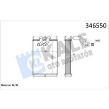 Kale 346550 Kalorifer Radyatörü Hyundaı H-1. Starex 2.5l D4CB D4BH 01-> - Aleminyum 970234A000-972034A000