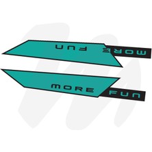 Motiker Cf Moto 450SR Kuyruk Sticker Etiket Modeli Siyah Turkuaz More Fun Üçgen