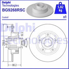 Delphi Arka Fren Diski Renault Megane Iv 15 Dış Cap: 260 mm K:86 mm 5 Delik