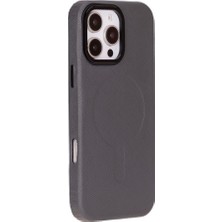 Gp Iguana Apple iPhone 16 Pro Max Uyumlu, Hakiki Deri, El Yapımı Kılıf, Gri