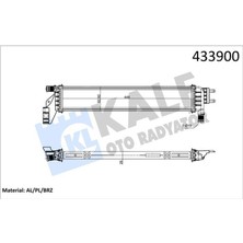 Kale 0559221AB Yardımcı Su Radyatörü Renault Express 21> Dacıa Sandero Iı 12> Logan Mcv Iı 13> Dokker 18>21 Lodgy 18> Duster Iı 18> 1.5dci Al/brz 448X83X26 214108831R