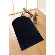 Valery Home Vl Yıkanabilir Peluş Siyah Seccade Overloklu Namazlık 60 x 100