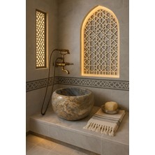 Mermery Ateş  Grey Mermer Türk Hamamı Kurna