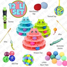 Bite Pet 11 1 Kedi Oyuncaklıtu Seti 60 cm Olta Ponpon Top Naneli Top Kedinizin Favorisi