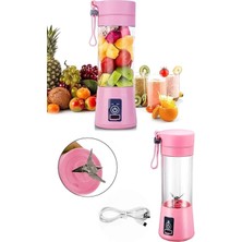 Empressco Pembe Taşınabilir El Blenderı, USB Şarjlı Mini Mutfak Robotu, Meyve Sıkacağı