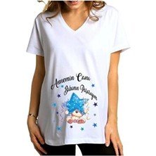 Venüs Dijital Annemin Canı Babamın Paşasıyım Baskılı Hamile Tişörtü ve Bebek Body Zıbın Rahat Kesim Nefes Alabilir Kumaş