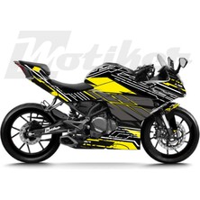 Motiker Cfmoto 250SR K'night Model Parçalı Motosiklet Kaplama Sticker Etiket Modeli Sarı Gri Beyaz