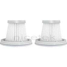 Teknotrust 2'li Mini Şarjlı El Süpürgesi Yıkanabilir Hepa Filtresi Gri