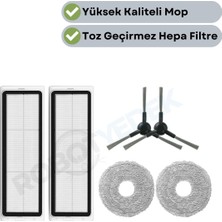 Teknotrust Uyumlu Yedek Hepa Filtre Yan Fırça Mop Seti, Beyaz, 6 Parça