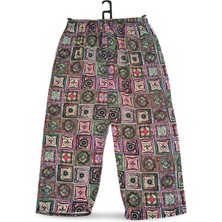 Remstdrk Ithal Viskon Geniş Paça Şık Etnik Otantik Desenli Pantolon - Royaleks - Desen1