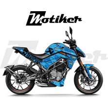 Motiker Cfmoto NK250 2024-2025 Yeni Kasa Parçalı Kaplama Sticker Etiket Modeli Mavi - Açık Mavi Renk Naked Sport