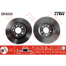 TRW Ön Fren Aynası Havalı Volvo V70 97-00 C70 97-05 S70 96-00 XC70 97-02 302X26X5DLXHAVALI