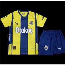 Legent Lady Yeni Sezon 2024/25 F€n€rbahç€-Isimsiz- Çocuk Çubuklu Forma (Forma Şort Çorap)