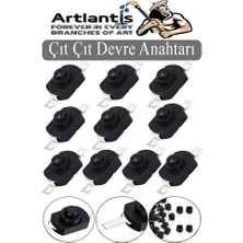 Artlantis Mini Anahtar Arapuar Çıtçıt Anahtar 10 Adet Siyah Elektrik Devresi Için Açma Kapama Düğmesi Deney On / Off Siyah Anahtar