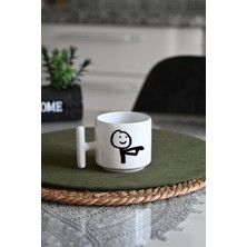 Empressco Bordo Baskılı Porselen Kupa Bardak, Nescafe ve Latte Için Şık Tasarım