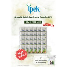 İpek Ipek Organik 60'lı 30 Al 27 Öde Bebek Temizleme Pamuğu ve Rosie Pamuk Hediye