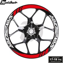 Motiker Rks Qjmotor SRK250RR Geniş Jant Sticker Modeli 16'lı Kırmızı Beyaz