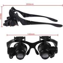 Gözlük Modeli 10X 15X 20X 25X Lens 2 LED Işıklı Büyüteç