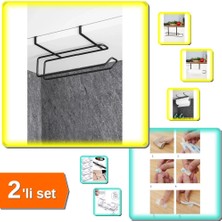 Hereveoyuncak Siyah Dolap Içi Kağıt Havluluk Askı + Kablo Sabitleyici Klips Seti 20 Adet - 2li Set S2Q0N6