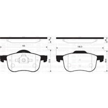 SANGSIN Xmpdby Ön Balata Volvo S60 00-10 S80 98-06 V70 97-07 XC70 00-07 S70 97-00 GDB1388