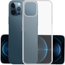 Case World Caseworld Apple iPhone 12 Promax ile Uyumlu Kapak Şarj Yeri Tıpalı Şeffaf Silikon Kılıf