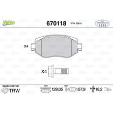 Valeo Ön Fren Balatasi Renault Megane Iv 15 Tüm Motor Tipleri G:129MM Y:58.4 mm K:18MM Fte Kirmizi Kutu Almla