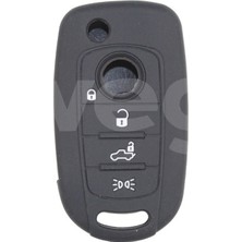 Wegna Sptrns Kontak Anahtar Kumanda Koruyucu Kilif Silikon Fiat Egea Cronos 500X Siyah