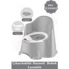 Empressco Rahat Taşınabilir Tuvalet Eğitimi Lazımlığı, Gri, 10 Adet