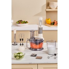 Empressco 7'den 1'e Çok Fonksiyonlu 1000W Süt Köpürtücü Mutfak Robotu, Soft Cream Bej