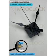Mooclock Saat Makinesi, Akar Sessiz Duvar Saati Mekanizması, 14 mm Şaft , (Set)-(Askısız)