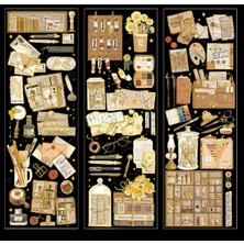 Vox Art Vintage Scrapbook Sticker, 3 Yaprak Sanatsal Seri