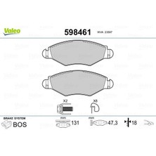 Valeo 9001022 - Ön Fren Balatası Peugeot P206 1.4 1.6 09/98 P306 1.4 1.6 5/93 Fte Kırmızı Kutu