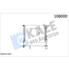 Kale Radyatör Normal R19 1400CC-1.6 Karbüratörlü 2 Sıra Al Pl Sistem