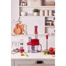 Empressco 2000W Kırmızı Çok Fonksiyonlu Mutfak Robotu, Kolay Kullanım ve Temizlik
