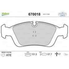 Valeo 670018 Fren Balatası On Bmw E46 E36 91>05 34116761244