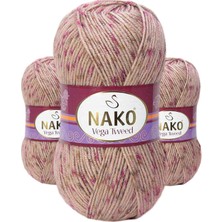 Kapamarka 3 Adet Vega Tweed Premium Akrilik El Örgü Ipi Yünü No: 31758