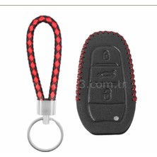 AutoHan Keys Lüx 208 308 508 2008 3008 5008 Rifter 3 Buton Anahtarsız Çalıştırma Deri Anahtar Koruma Kılıfı