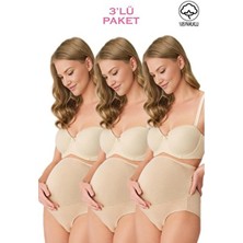 3'lü Paket Lirona 23582 Tam Uyumlu Kadın Pamuk Likralı Yumuşak Hamile Lohusa Yüksek Bel Bato Külot