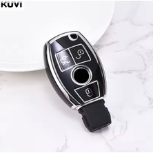 Mercedes A B C E Gla Glc Glk Siyah-Silver Anahtar Kılıfı