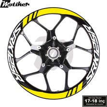 Motiker Rks Qjmotor SRK125R Geniş Jant Sticker Modeli 16'lı Sarı Beyaz