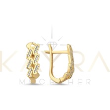 Kayra Mücevher Zincir Altın Halka Küpe  AHK84