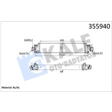 Kale Turbo Radyatoru Intercooler Chevrolet Aveo 1.4/ 1.3d 12 600X129X64 Al/brz 600X127X64