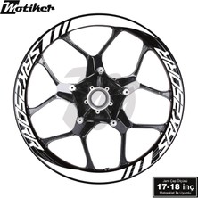 Motiker Rks Qjmotor SRK250RR Geniş Jant Sticker Modeli 16'lı Beyaz